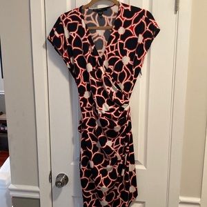 Patterns wrap dress with cap sleeves